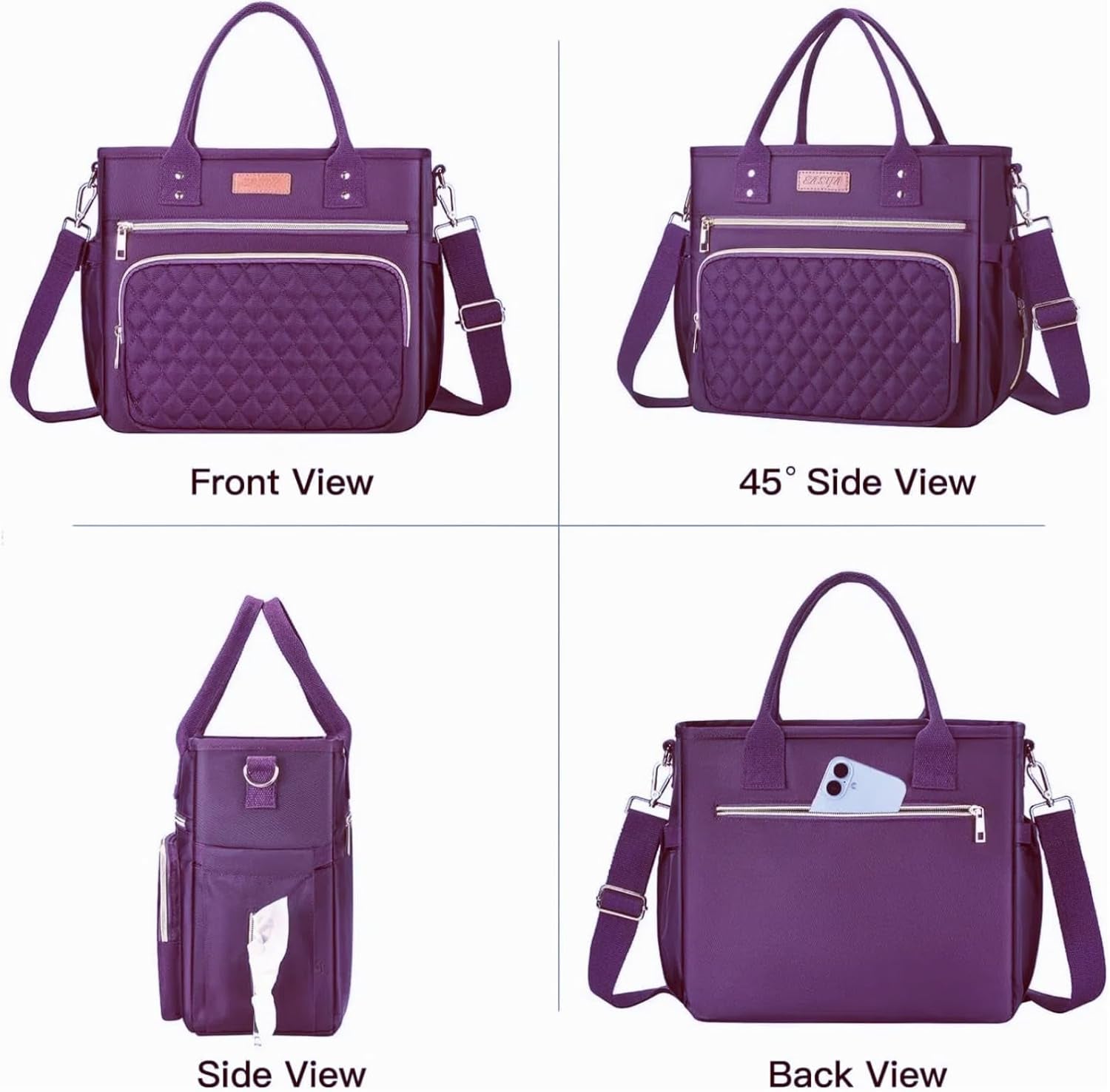 Large Women Lunch Bags for Work Insulated/Insulated Adult Lunch Box for Womens/Nylon Thermal Lunch Bag for Women/Leakproof Cooler Lunch Tote Bag with Storage Pocket (Mirage Purple)