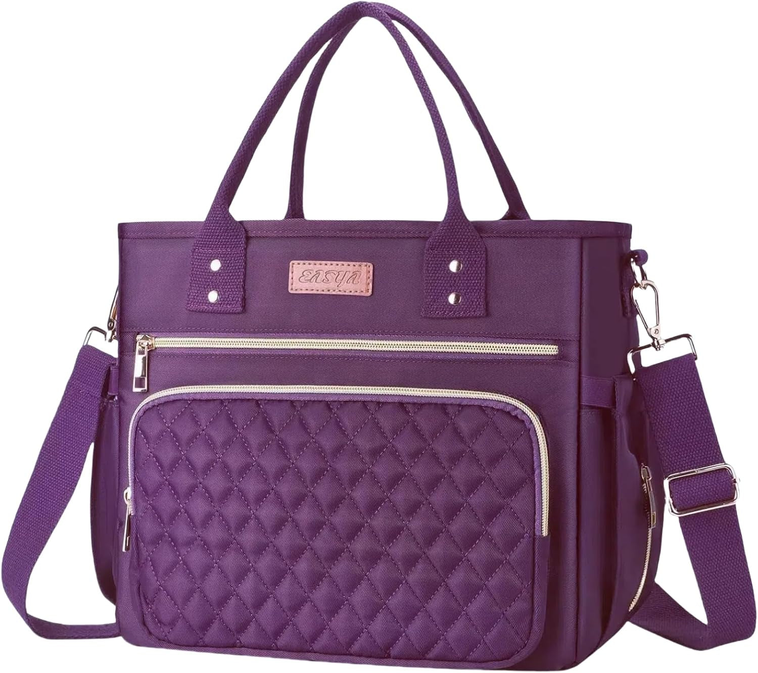 Large Women Lunch Bags for Work Insulated/Insulated Adult Lunch Box for Womens/Nylon Thermal Lunch Bag for Women/Leakproof Cooler Lunch Tote Bag with Storage Pocket (Mirage Purple)