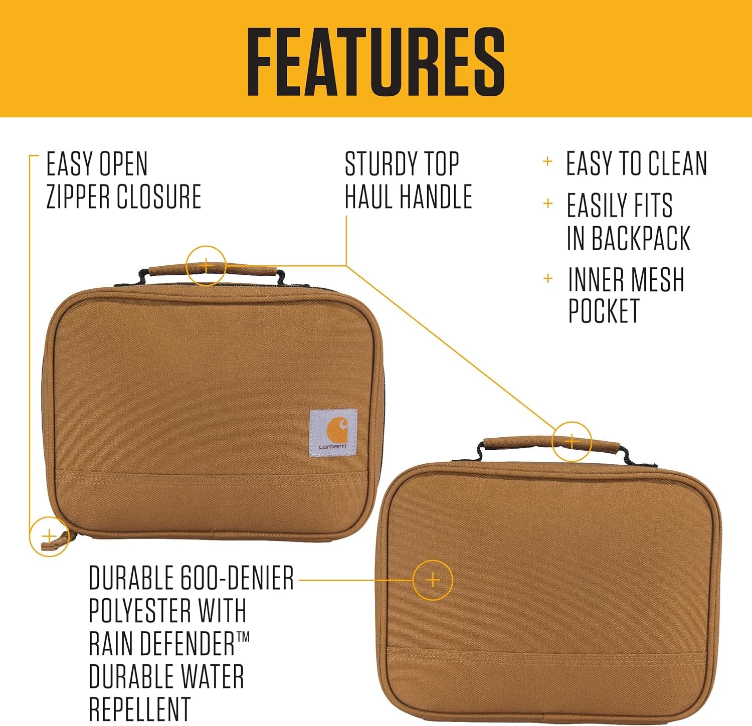 Insulated 4 Can Lunch Cooler, Fully Insulated, Durable Water Resistant Cooler, Essential Lunch Cooler (Black)